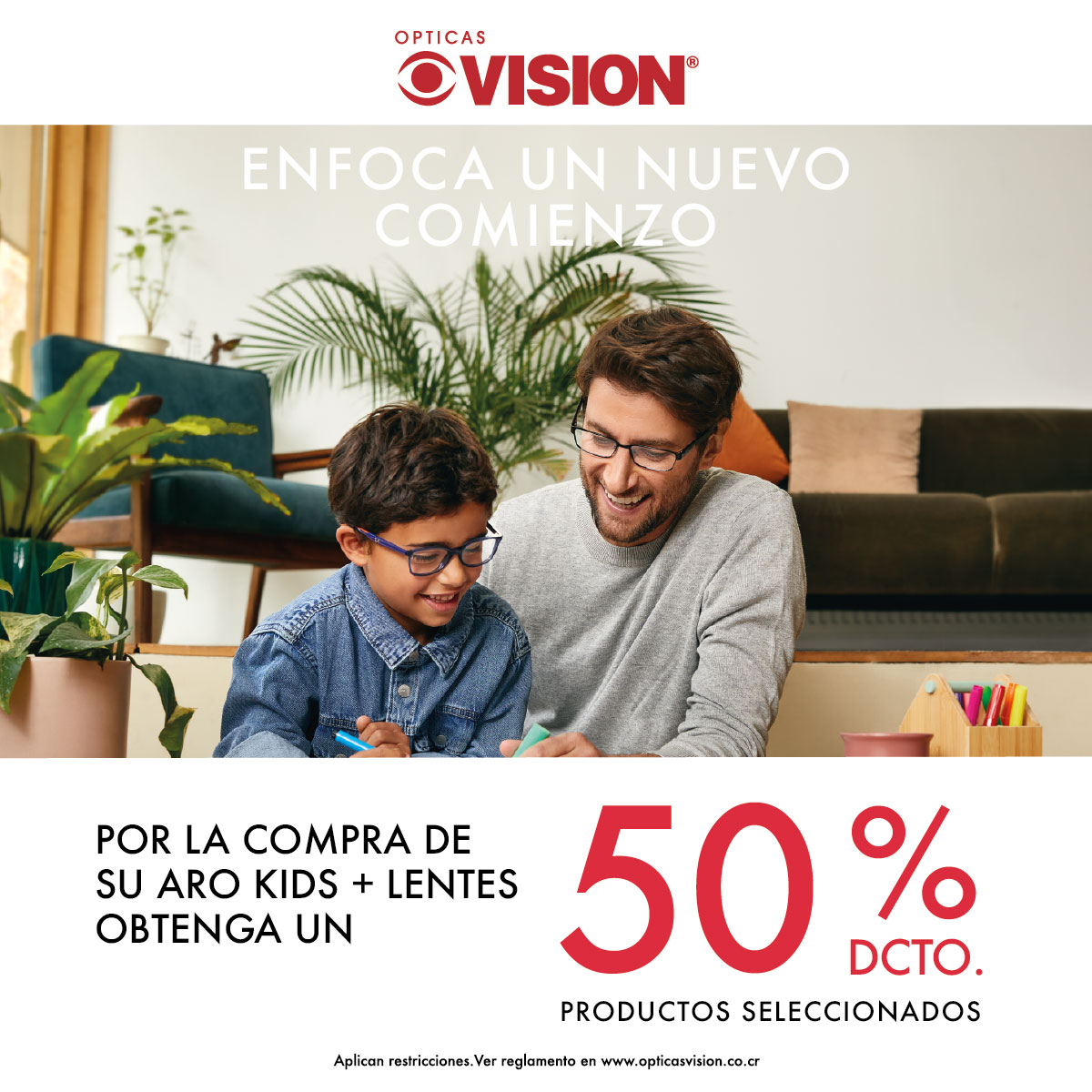 Hasta 50% en aros de niño con lentes