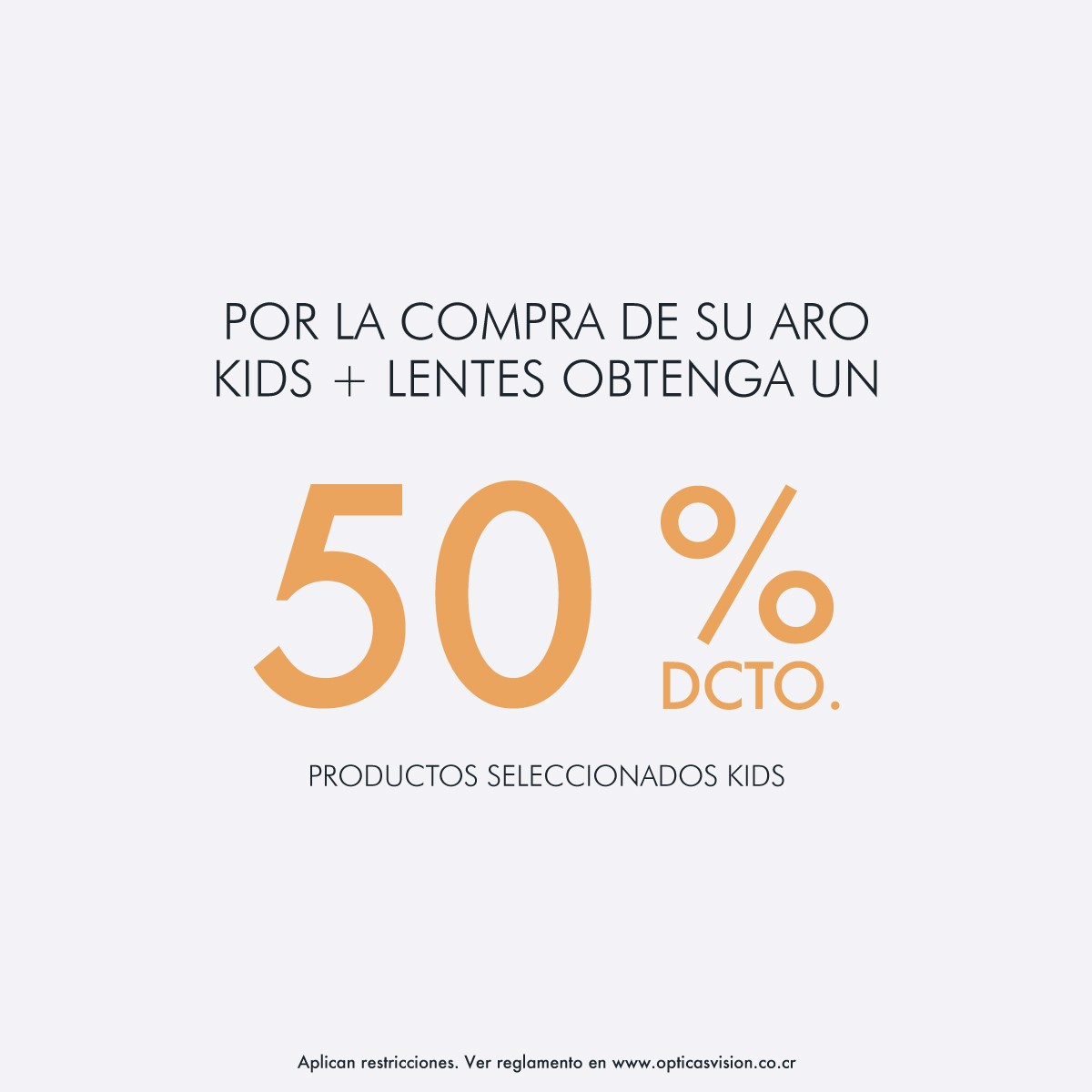 Hasta 50% en aros de niño con lentes - Noviembre 2023