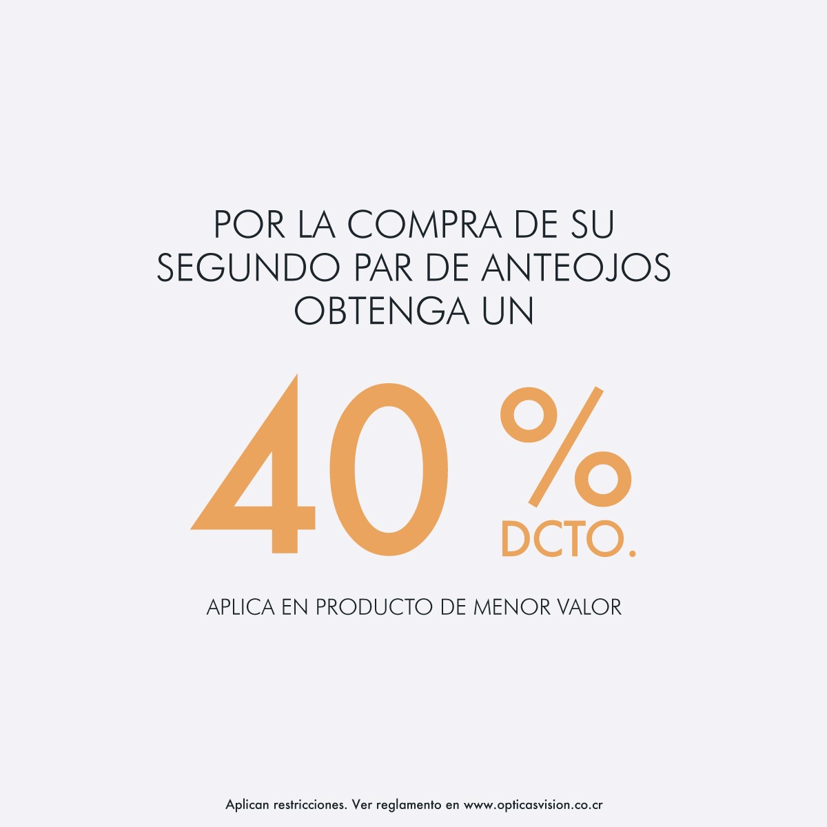 40% de descuento segundo aro