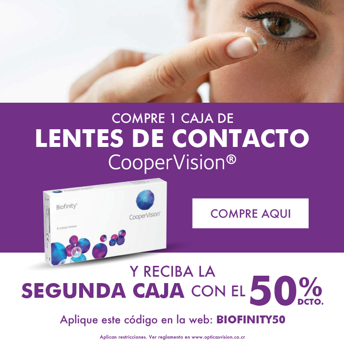 50% desc. en 2da caja Lentes de Contacto Biofinity