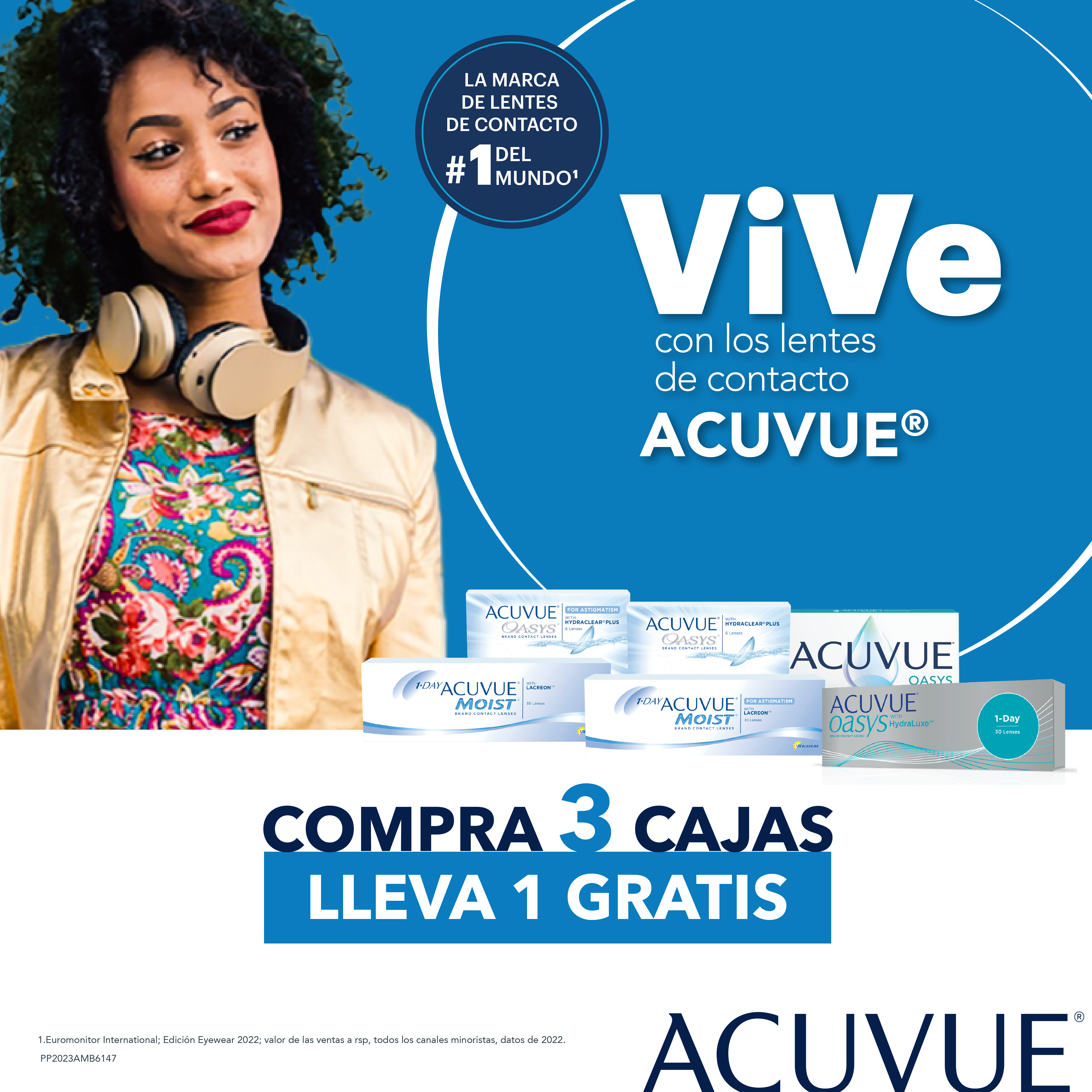 Compre 3 y lleve 1 gratis de Lentes de contacto Acuvue